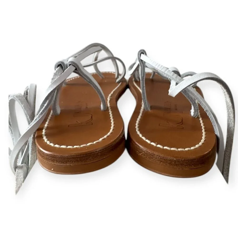 K JACQUES St Tropez‎ Venise Flip-Flops in Gold Leather, Size 36 EU